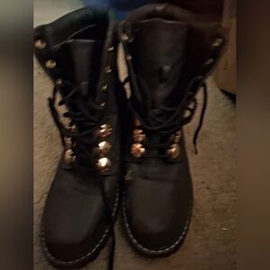 Seven7 Gray Himalaya Black Hiking Boots Textured Sole. Small Scratches On